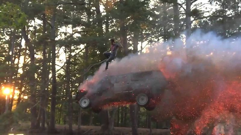 The Car Jump Through Fire